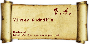 Vinter András névjegykártya