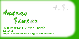 andras vinter business card